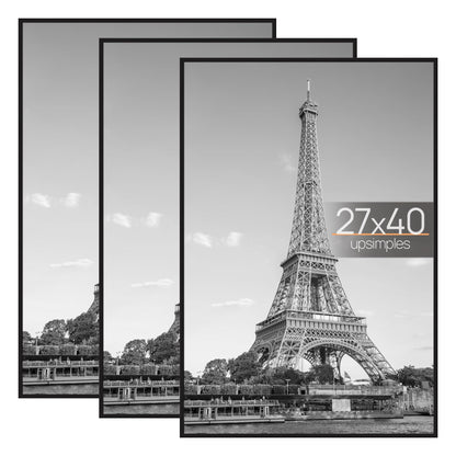 upsimples 16x24 Poster Frame, Easy Slide-In Assembly, Black, 3 Pack