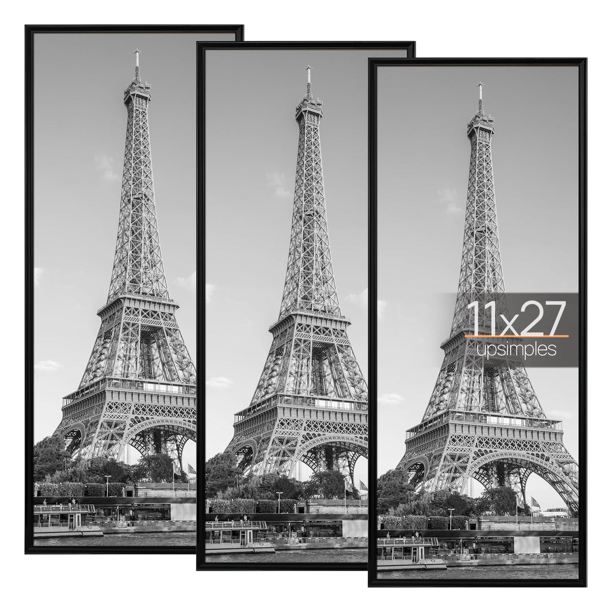upsimples 16x24 Poster Frame, Easy Slide-In Assembly, Black, 3 Pack