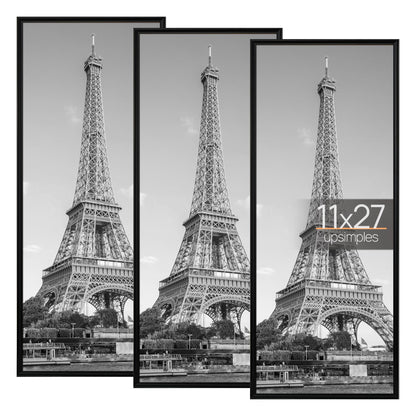 upsimples 16x24 Poster Frame, Easy Slide-In Assembly, Black, 3 Pack