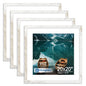 Hongkee 8x10 Picture Frame Set of 4, Real Glass and Wood Frame, 5x7 Mat