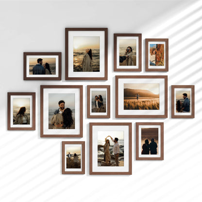 Venusmiles 20 Pack Picture Frames Collage Wall Decor, Gallery Frame Set for Wall Mounting or Tabletop Display, Multi Sizes Including 4pcs 8x10, 8pcs 5x7, 8pcs 4x6, Oak