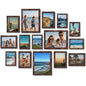 BESCRCL 15 Pack Real Glass Picture Frames Collage Wall Decor, Including 3pcs 8x10, 6pcs 5x7, 6pcs 4x6 Photo Frames for Gallery Wall or Tabletop Display, Black