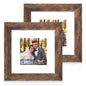 Hongkee 5x7 Picture Frame Set of 2, Real Glass and Wood Frame for Mat 4x6