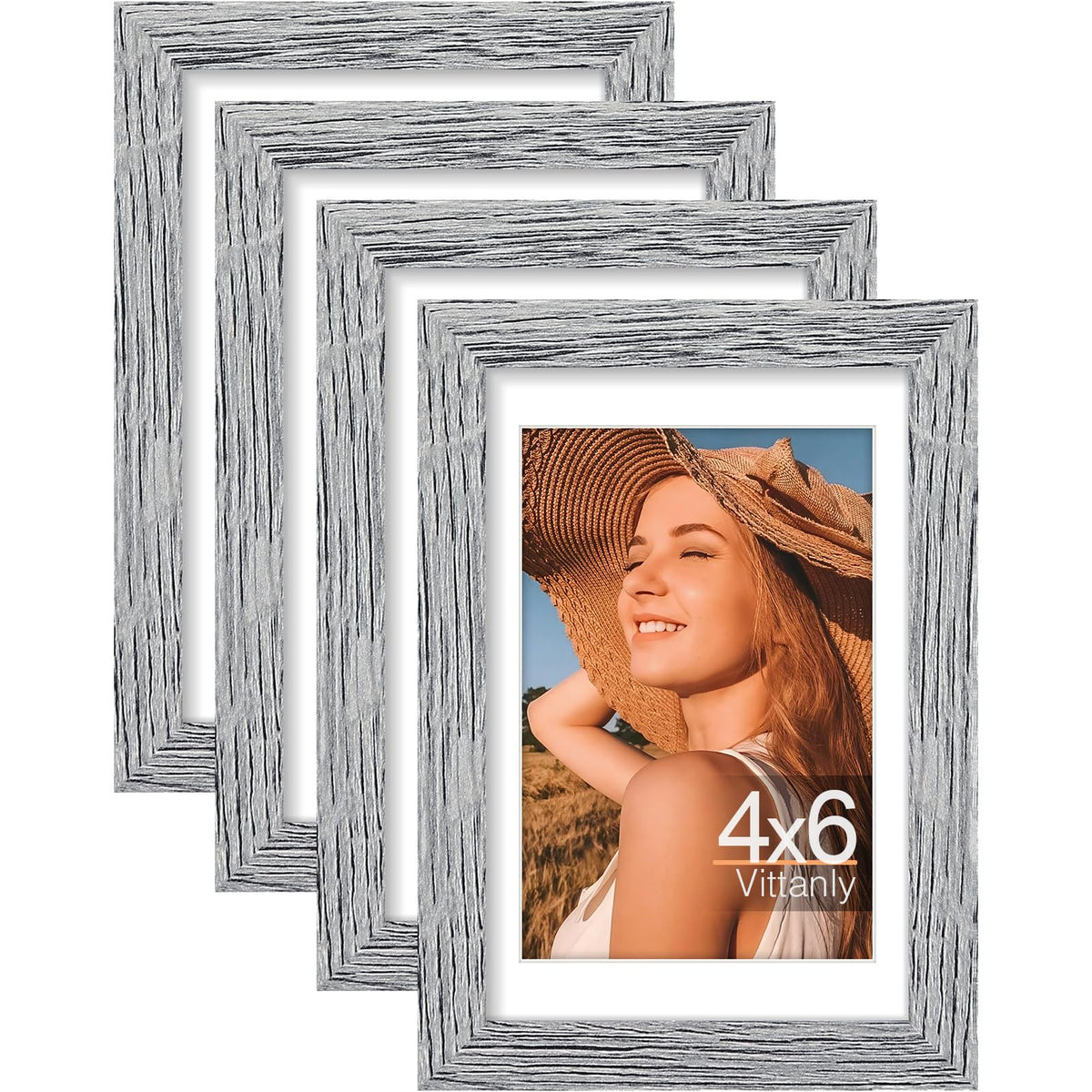 Vittanly 8x10 Picture Frames Set of 4, for Wall or Tabletop, Pale Pink