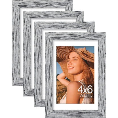 Vittanly 8x10 Picture Frames Set of 4, for Wall or Tabletop, Pale Pink