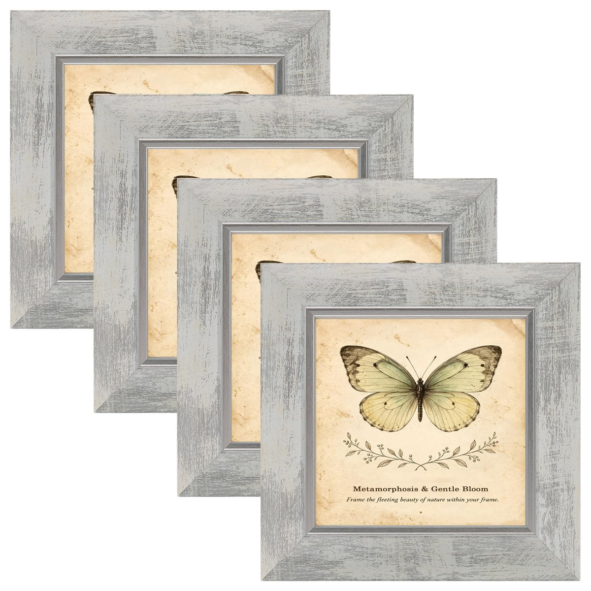 XUANLUO 5x7 Picture Frames Set of 4,Rustic Retro Photo Frame(Multicolor)