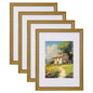 eletecpro 8x10 Vintage Picture Frame, Glass Cover, Gold, 4-Pack
