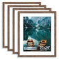 Hongkee 8x10 Picture Frame Set of 4, Real Glass and Wood Frame, 5x7 Mat