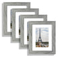 Hongkee 8x10 Picture Frame Set of 4, Real Glass and Wood Frame, 5x7 Mat