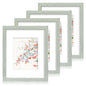 Hongkee 8x10 Picture Frame Set of 4, Real Glass and Wood Frame, 5x7 Mat