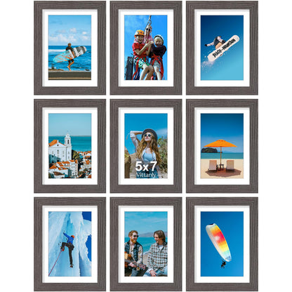 Vittanly 8x10 Picture Frames Set of 9 for Wall or Tabletop Display, Gold