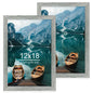 Hongkee 5x7 Picture Frame Set of 2, Real Glass and Wood Frame for Mat 4x6
