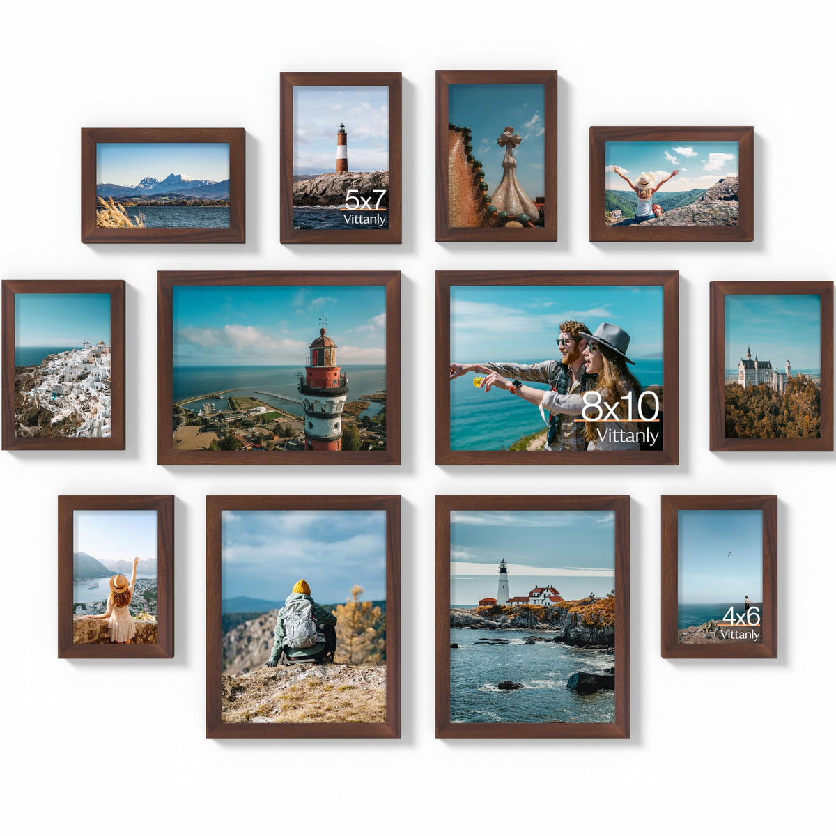 Vittanly 12 Pack Picture Frames Collage Wall Decor, Black