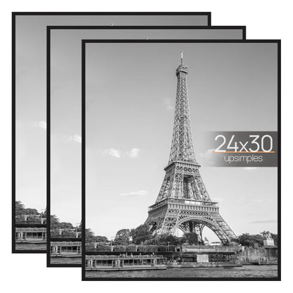 upsimples 16x24 Poster Frame, Easy Slide-In Assembly, Black, 3 Pack