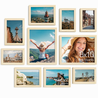 Vittanly 10 Pack Picture Frames Collage Wall Decor, Black