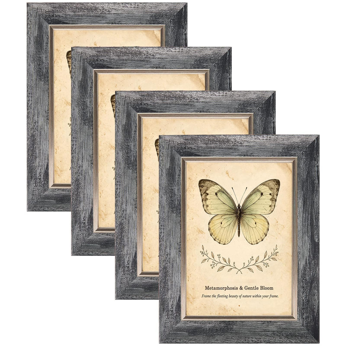 XUANLUO 5x7 Picture Frames Set of 4,Rustic Retro Photo Frame(Multicolor)