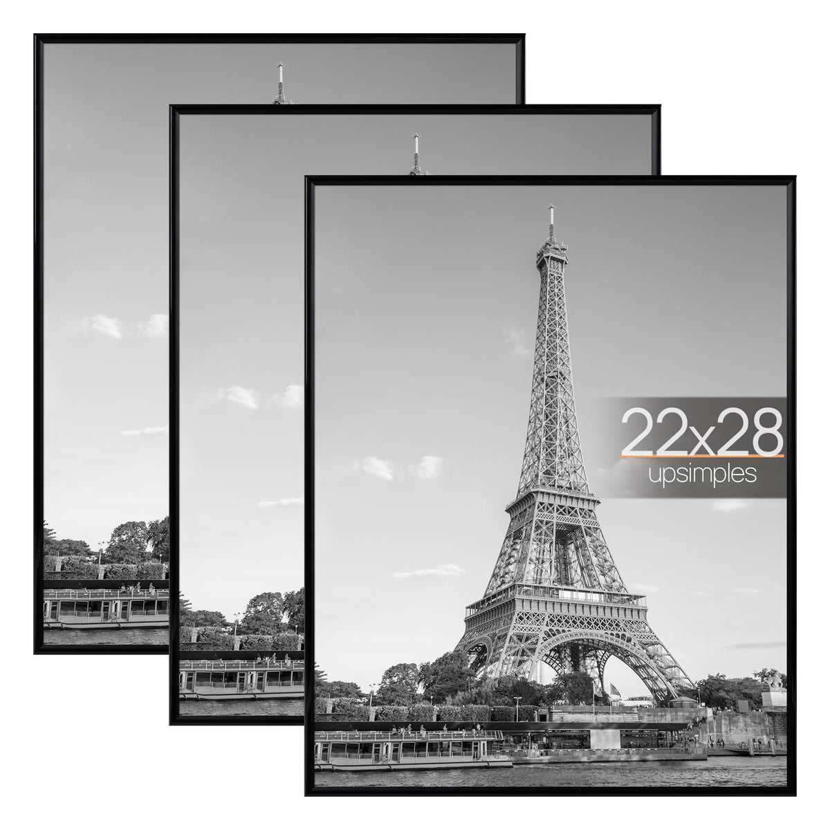 upsimples 16x24 Poster Frame, Easy Slide-In Assembly, Black, 3 Pack
