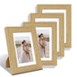Hongkee 8x10 Picture Frame Set of 4, Real Glass and Wood Frame, 5x7 Mat