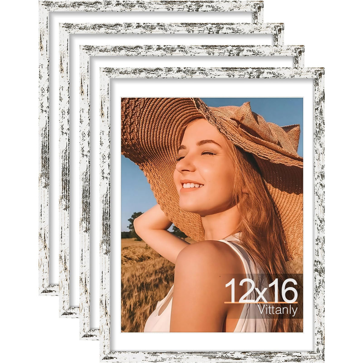 Vittanly 8x10 Picture Frames Set of 4, for Wall or Tabletop, Pale Pink