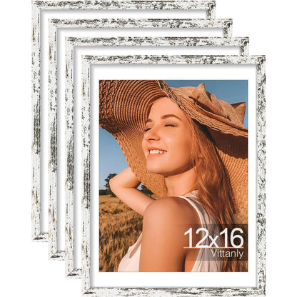 Vittanly 8x10 Picture Frames Set of 4, for Wall or Tabletop, Pale Pink