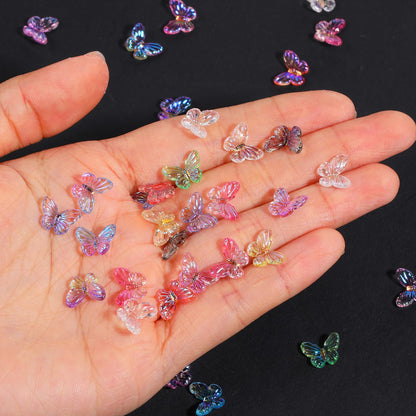 Sibba 100Pcs Mini Resin Butterfly Ladybug, Miniature Dollhouse Fairy Garden Accessories, Mini Resin Animals Figurines for Adults Micro Landscaping, Terrarium, Scrapbook, Nail Art