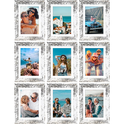 Vittanly 8x10 Picture Frames Set of 9 for Wall or Tabletop Display, Gold