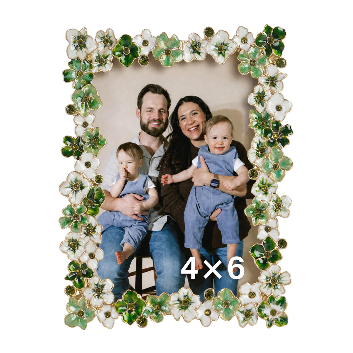 4x6 Pink Flower Picture Frame with Rhinestones