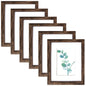 SESEAT 8x10 Picture Frame Brown Set of 6, Display Pictures 5x7 With mat or 8x10 Without Mat