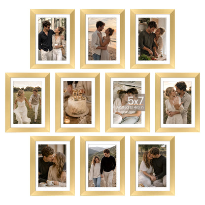 upsimples 4x6 Picture Frame, Photo Collage Wall Decor Set of 10, Black