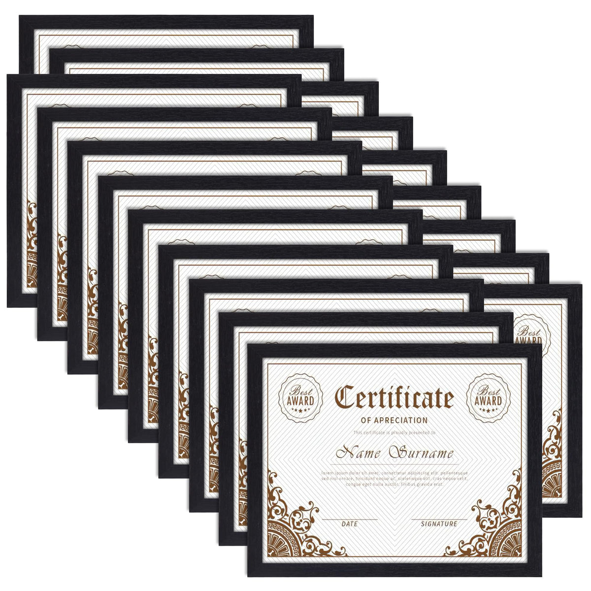 PETAFLOP Wooden Bulk 4x6 Picture Frame Set of 18, Rustic Brown Photo Frames Fits 4 by 6 for Wall or Tabletop Display