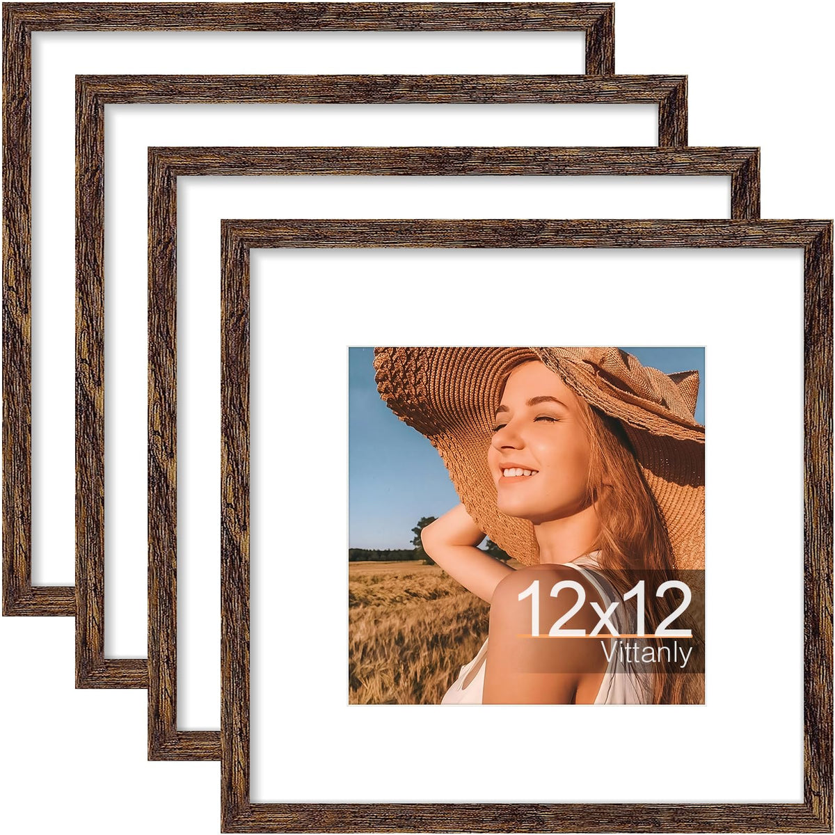Vittanly 8x10 Picture Frames Set of 4, for Wall or Tabletop, Pale Pink