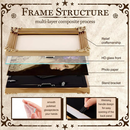 Lineshading 8 Pcs Vintage Picture Frames Set for Gallery Wall, Antique Gold