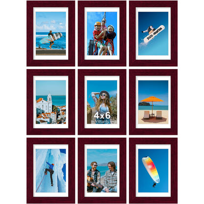 Vittanly 8x10 Picture Frames Set of 9 for Wall or Tabletop Display, Gold