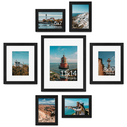 Vittanly 10 Pack Picture Frames Collage Wall Decor, Black