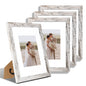 Hongkee 8x10 Picture Frame Set of 4, Real Glass and Wood Frame, 5x7 Mat