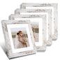 Hongkee 8x10 Picture Frame Set of 4, Real Glass and Wood Frame, 5x7 Mat