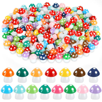 100pcs Mini Mushrooms Tiny Resin Mushrooms Miniature Little Small Mushroom Figures Bulk for for Micro Fairy Garden Landscape Aquarium Accessories Dollhouse Hide Crafts Decor
