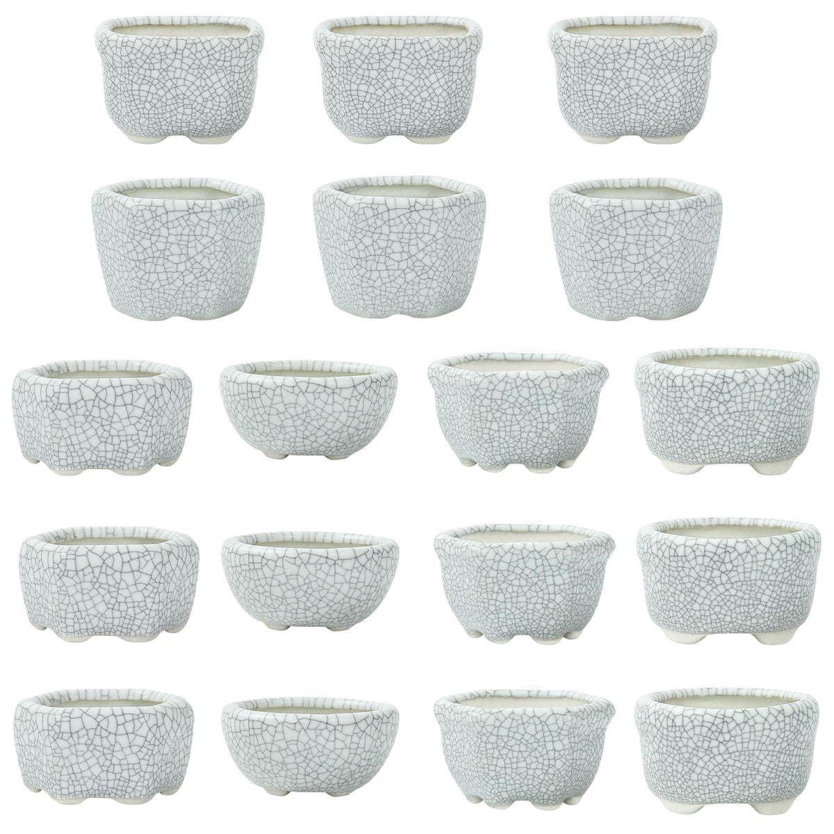 Bonsai Planter 1.8 inch (4.5cm) Mini Succulent Glazed Pots Set of 18 Green