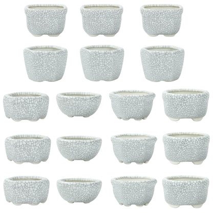 Bonsai Planter 1.8 inch (4.5cm) Mini Succulent Glazed Pots Set of 18 Green