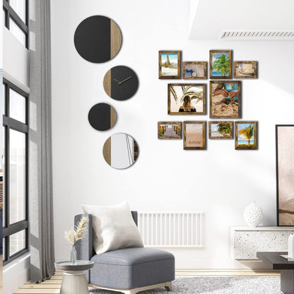 Picture Frame Set 10 pack, Farmhouse Photo Frames, Gallery Wall Frame Collage, with Two 8x10, Four 5x7, Four 4x6 Photo Frame set, in 3 Different Finishes Picture Frames For Wall or Desk,Rustic Brown