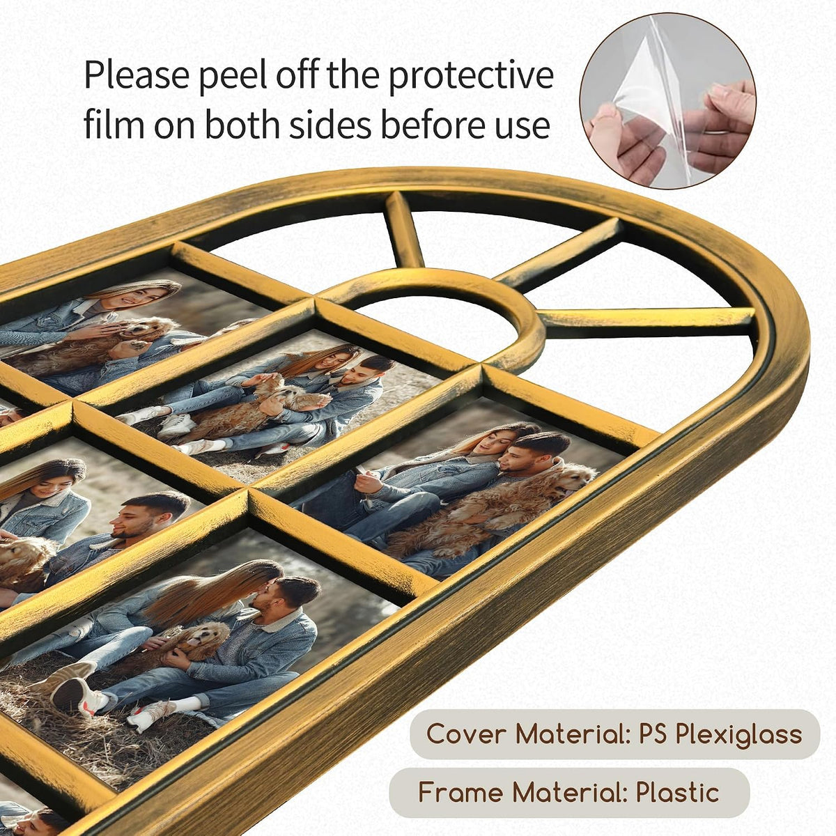 J.M.Deco Arched Collage Picture Frames Wall for Decor 9 Pieces 4 x 6 Photos