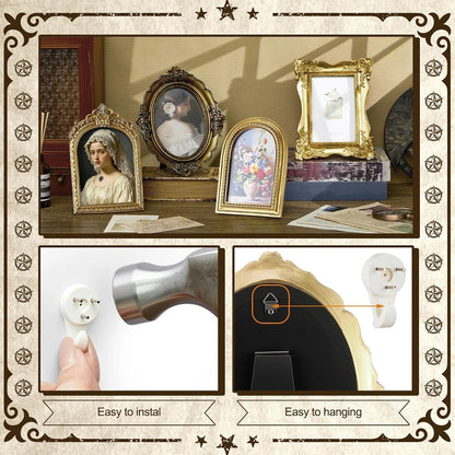 Lineshading 8 Pcs Vintage Picture Frames Set for Gallery Wall, Antique Gold