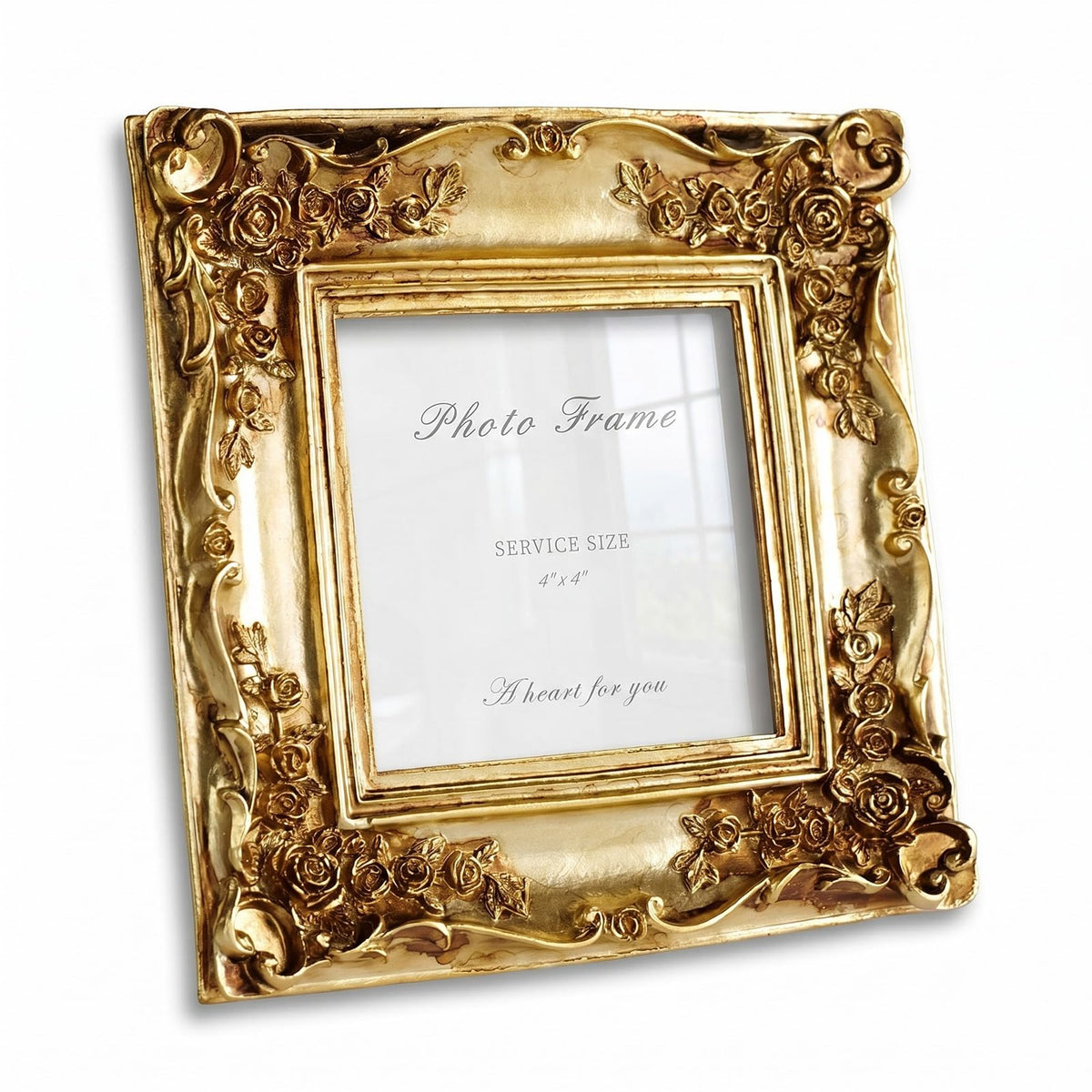 Cuspin 4x6 Vintage Picture Frame Gold Ornate Resin Arched Photo Frame
