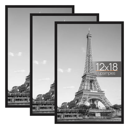 upsimples 16x24 Poster Frame, Easy Slide-In Assembly, Black, 3 Pack