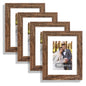 Hongkee 8x10 Picture Frame Set of 4, Real Glass and Wood Frame, 5x7 Mat