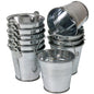 GIFTEXPRESS 12 Pack Mini Size 2.37" Tall Metal Buckets with Handles, Small Galvanized Tin Pails for Party Favor, Succulent, Wedding, Not Watertight