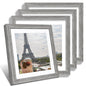 Hongkee 8x10 Picture Frame Set of 4, Real Glass and Wood Frame, 5x7 Mat