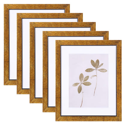 Fixwal 5x7 Picture Frame Set of 5 with Tempered Glass, Multicolor