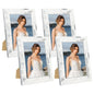 iRahmen 8x10 Picture Frame Set of 4, High Definition Real Glass Rustic Brown Frame, 8 x 10 Wood Photo Frames for Desktop Display and Wall Mounting