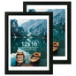 Hongkee 5x7 Picture Frame Set of 2, Real Glass and Wood Frame for Mat 4x6